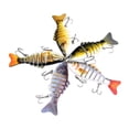 thumbnail image 4 of 5x señuelos de pesca señuelos aficionados con ganchos regalos para la familia agua salada agua dulce realista swimbaits múltiples articulados, 4 of 8