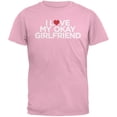 thumbnail image 1 of I Love My Okay Girlfriend Pink Adult T-Shirt, 1 of 1