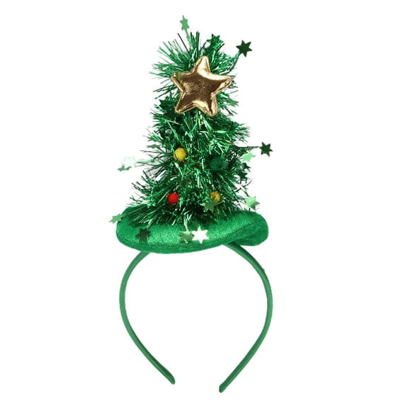 Santa Hat Hair Hoop Glowing Hat Headdress Xmas Tree Hairband Holiday Party Headbands Christmas for Creative Photo Props