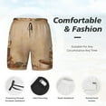thumbnail image 4 of Kdxio Engraved Coffee On Kraft Paper Print Men'S Swim Trunks With Compression Liner 7 Inch Inseam Quick Dry Swim Shorts, 4 of 7