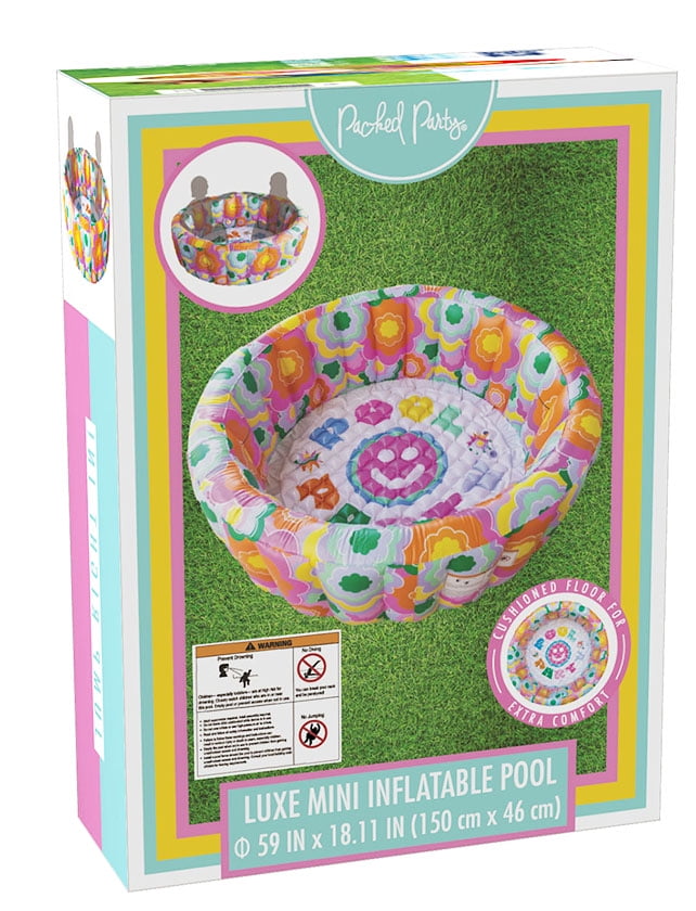 Packed Party Flower 59” Round Soft-Sided Inflatable Swimming Pool