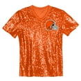 thumbnail image 2 of Girls Youth Myles Garrett Orange Cleveland Browns Sequin V-Neck Fashion Jersey, 2 of 3