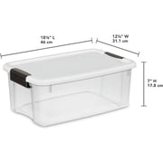 LQT Clear 18 Qt Plastic Stackable Storage Bin, White, 12 Count Pack