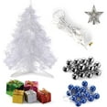 Prextex 23" DIY Tabletop Mini White Christmas Tree with WarmWhite LED