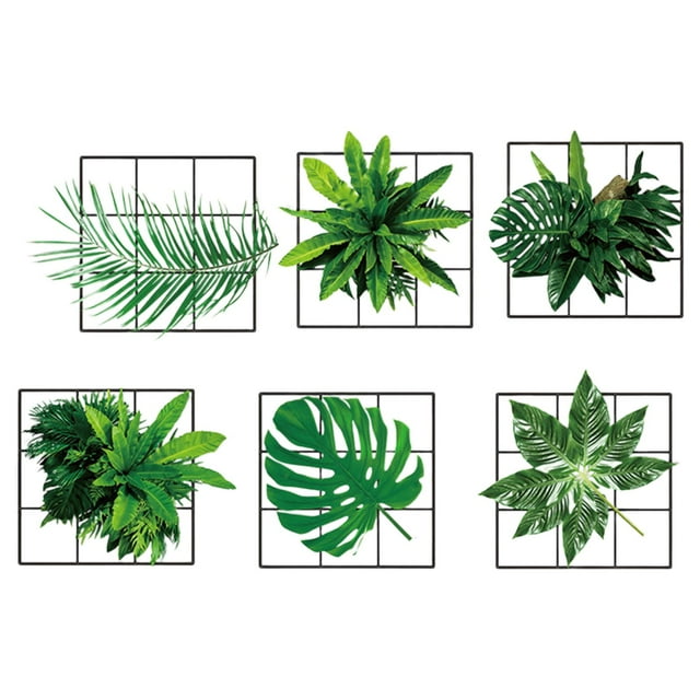 Papel pintado de PVC con decoración de pared de hojas , Mural autoadhesivo de 6 patrones extraíble para decoración del hogar, reutilizable
