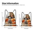 thumbnail image 4 of Drawstring Backpack - Halloween Cute Dog Witch Hat Splash Proof Small Drawstring Gym Bag for Women Men, Cinch Sports String Bag Backpack for Travel Swimming Beach, 4 of 8