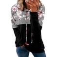 thumbnail image 1 of Sudaderas con capucha Onlypuff Fashion para mujer con estampado floral negro, talla L, 1 of 4