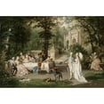 thumbnail image 3 of Carl Schweninger, Jr 14x11 Black Modern Framed Museum Art Print Titled - Gallant Society in the Castle Park, 3 of 5