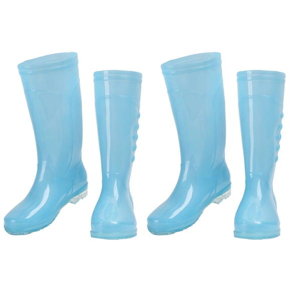 Raindrops 2 Pairs  Fashion High Rain Boots Women Rain Boots Outdoor Waterproof Rain Shoes