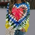 thumbnail image 2 of Sweatshirts for Teenagers Fashion Heart Tie-Dye Printed Crew Neck Casual Long Sleeve Pullover Tops Valentine Gift(Multicolor,XXL), 2 of 3