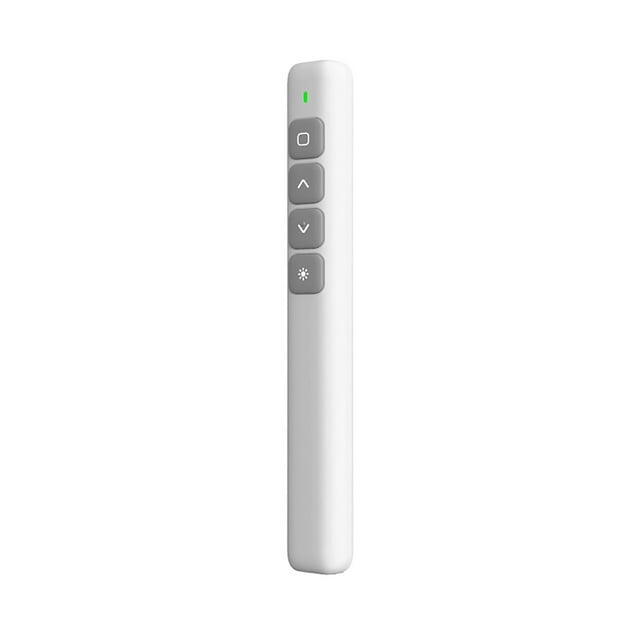 Yeacher Télécommande de Présentateur Sans Fil 2,4 GHz, Pointeur à Lumière Rouge pour Présentation, Cliqueur de Présentation Sans Fil, Stylo à Clapet PPT avec Récepteur USB, Blanc