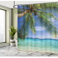 thumbnail image 5 of Ambesonne Tropical Shower Curtain, Paradise View Maldives, 69"Wx75"L, Green Aqua Blue, 5 of 5
