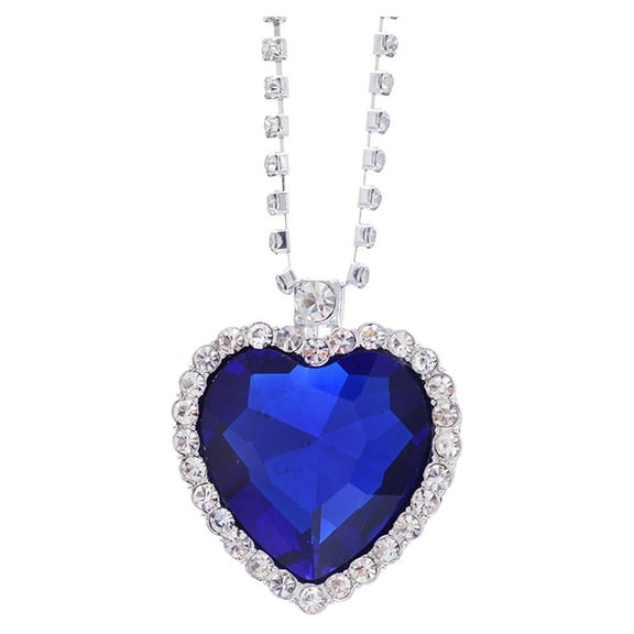 Moive Titanic Pretty HEART OF THE OCEAN Big Czech Blue CRYSTAL Pendant NECKLACE