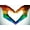 Unframed, variant on Art.com Man Hands Painted As The Rainbow Flag Forming A Heart, Symbolizing Gay Love Art Print by nito, 18" x 12"