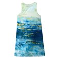 thumbnail image 4 of LoyisViDion Women Summer Print Beach Holiday Dress Round Neck Big Swing Pocket Maxi Dress Blue 8(L), 4 of 5