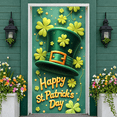 thumbnail image 6 of Green St. Patrick's Day Banner Shamrock Clover Backdrop Leprechaun Hat Gold Accent Festival Display for St. Patrick's Day Party Celebration Indoor Decoration, 6 of 9