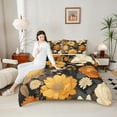 thumbnail image 4 of Manfei Chic Flower Boy Girl 2pcs Bedding Comforter Set,Retro Vintage Twin Comforter Sets,Botanical Plants Breathable Bedding Set,Super Cozy Room Decor,Reversible, 4 of 8