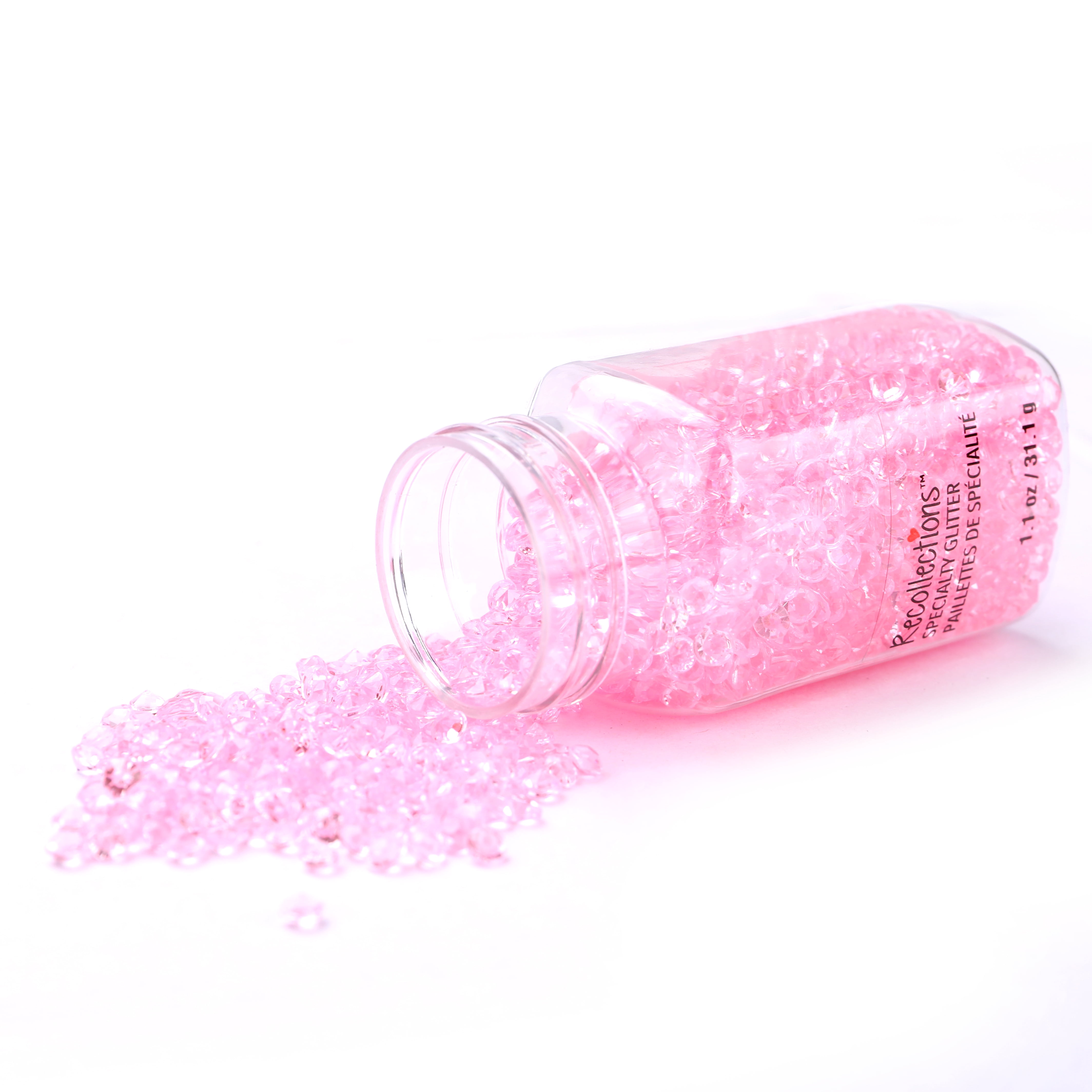 Recollections Pink Crystal Specialty Glitter - 1.1 oz. Jars, Acrylic Glitter for Crafts, Scrapbooking & DIY Projects, Assorted Colors, 12 Pack