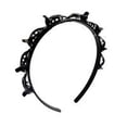 thumbnail image 3 of 2 Pieces Hair Clip Double Band Non-slip Hair Hoop Multi Layers Hollow Design Headband Head Accessory, Black, 3 of 9