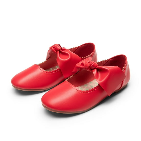 DREAM PAIRS Girls Mary Jane Dress Shoes Front Bow Ballerina Flats for Wedding, Party, Christmas