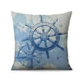thumbnail image 2 of Blue Compass Anchor Sailboat Throw Pillow Cases 16x16, Set of 2, Coastal Navigation Throw Pillow Cases, Ocean Theme Decorative Cushion Covers for Couch Sofa Room, 2 of 7