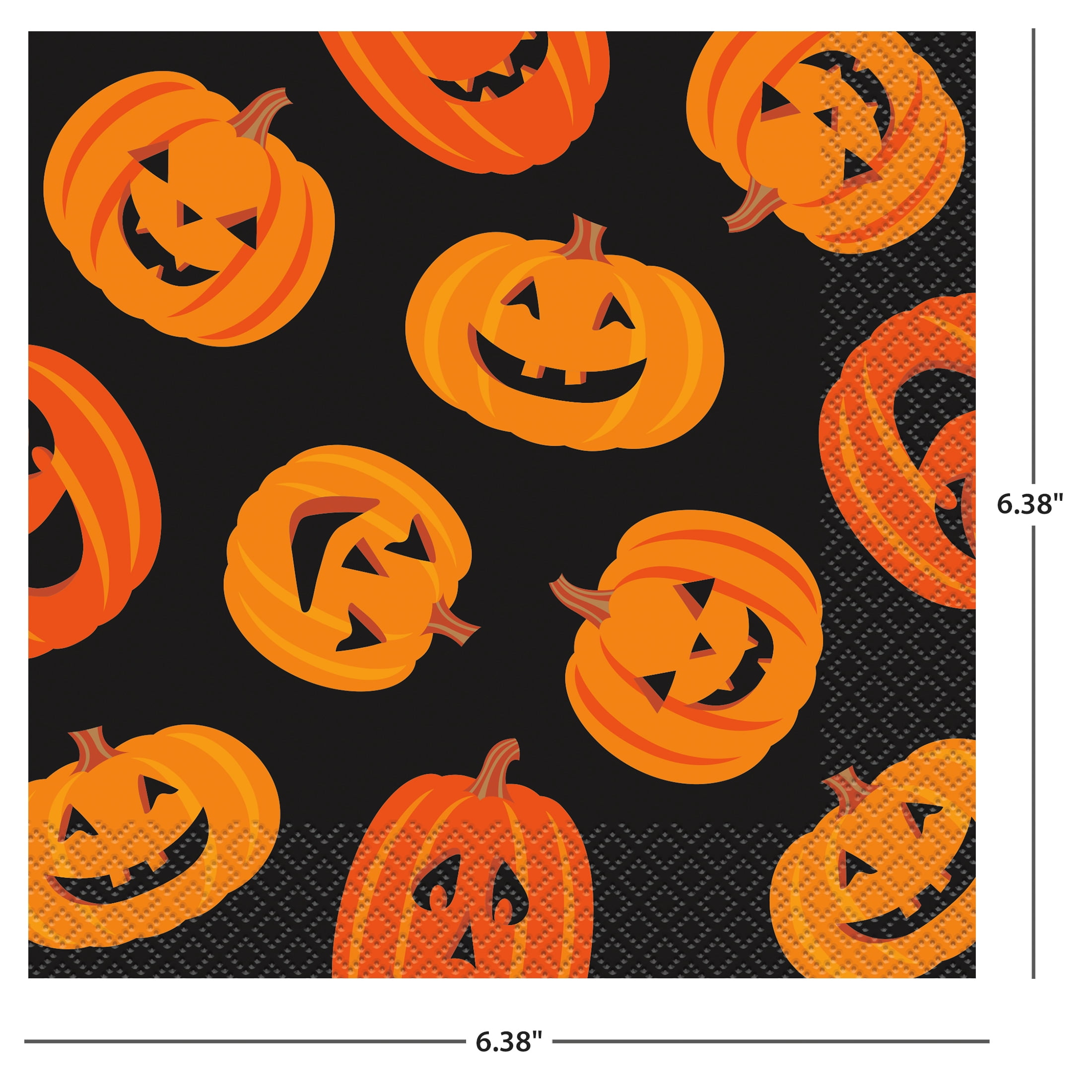 45 Count 6.5IN Smiling Pumpkins Lunch Napkins by Way to Celebrate
