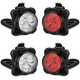 thumbnail image 1 of Juego de luces de bicicleta recargables de 4 piezas, luces LED delanteras y traseras, 4 modos de iluminación, batería de litio de 650 mAh, faro de bicicleta, resistente al agua IPX4, 1 of 5