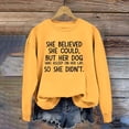 thumbnail image 2 of Tiqkatyck Valentine Shirts for Women, Women's Sweatshirts Pullover She Could But Her Dog Was Asleep On Her Lap Funny Letters Shirts, Sweatshirt for Women, Gifts for Women White, 2 of 4