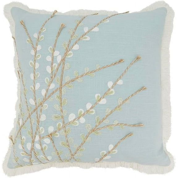 Elegant Embroidered Floral Pillow Cover