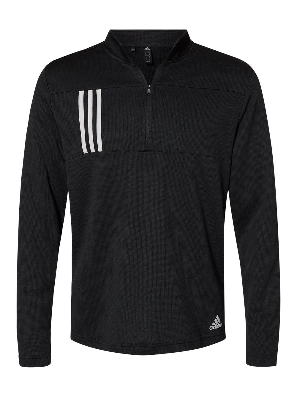Adidas 3-Stripes Double Knit Quarter-Zip Pullover Black photo 1