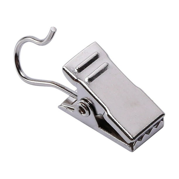 Ganchos de clip para cortina Bearachild 80x acero inoxidable plata