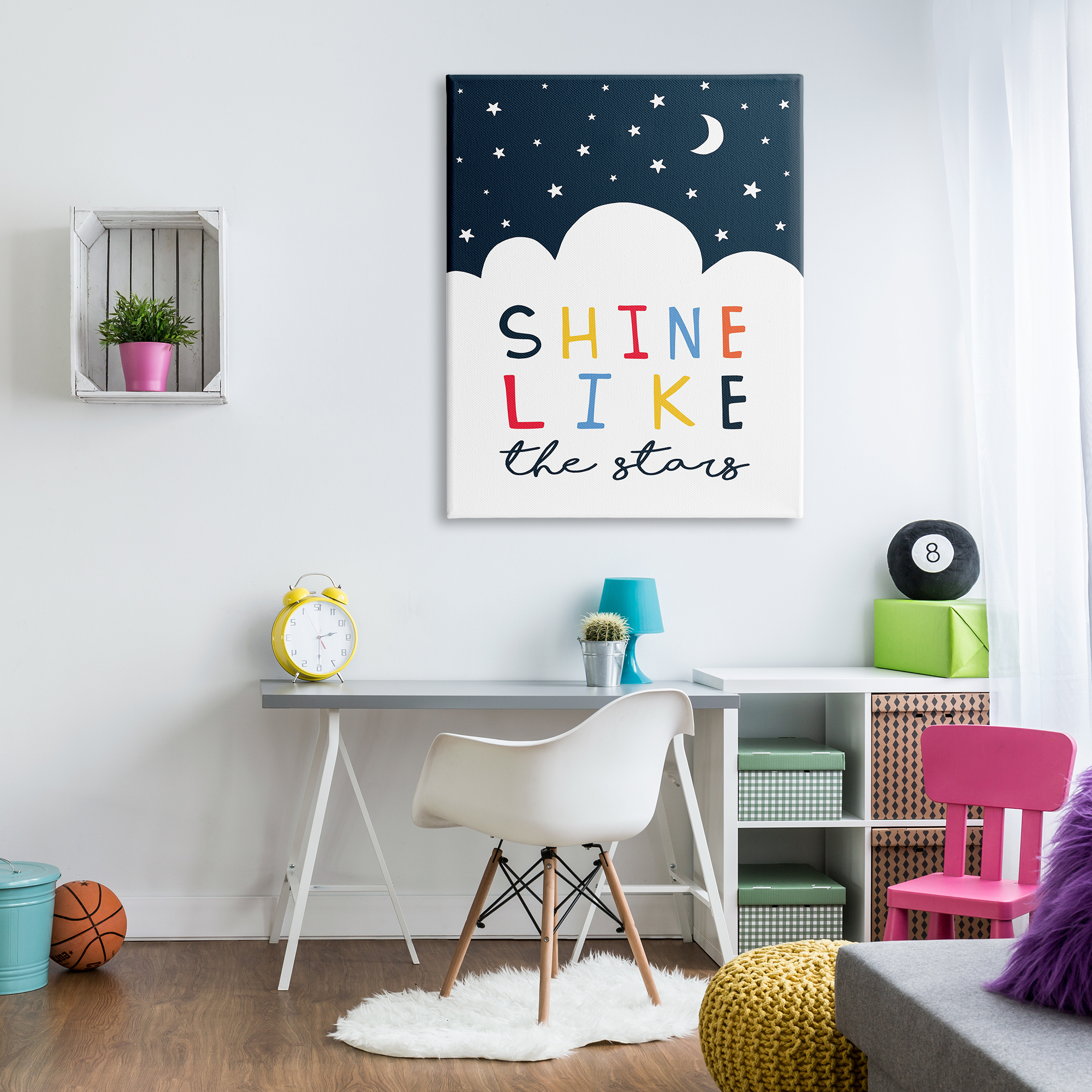 Stupell Industries Shine Like the Stars Sentiments Starry Night Clouds, 36 x 48, Designed by Elizabeth Tyndall