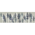 thumbnail image 2 of Fab Funky 24x10 White Modern Wood Framed Museum Art Print Titled - Leafy Pines, Midnight, 2 of 4