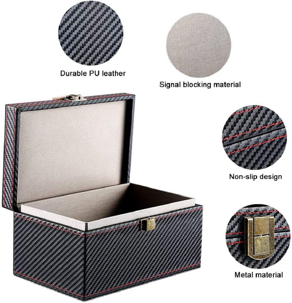 Car Key Box Keyless Go Protection, Car Key Anti-Theft Faraday Box and 2 Pack Faraday Bag,Signal Blocker Bag