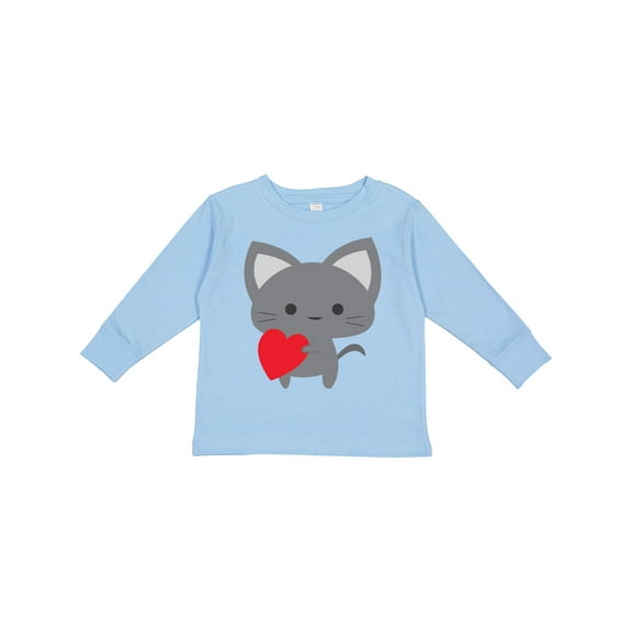 Inktastic Heart Cat Boys or Girls Long Sleeve Toddler T-Shirt