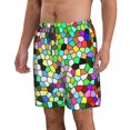 thumbnail image 2 of Fuzoiu Colorful Tie Dye Stained Glass Print Men's Beach Shorts,Men's Swim Trunks,Quick Dry Board Shorts with Pockets,Men's Bathing Suits for Surfing, Running, and Casual Wear-Medium, 2 of 6