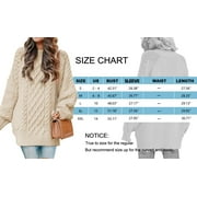 MOSHU Oversized Sweaters for Women Cable Knit Chunky Pullover Sweater
