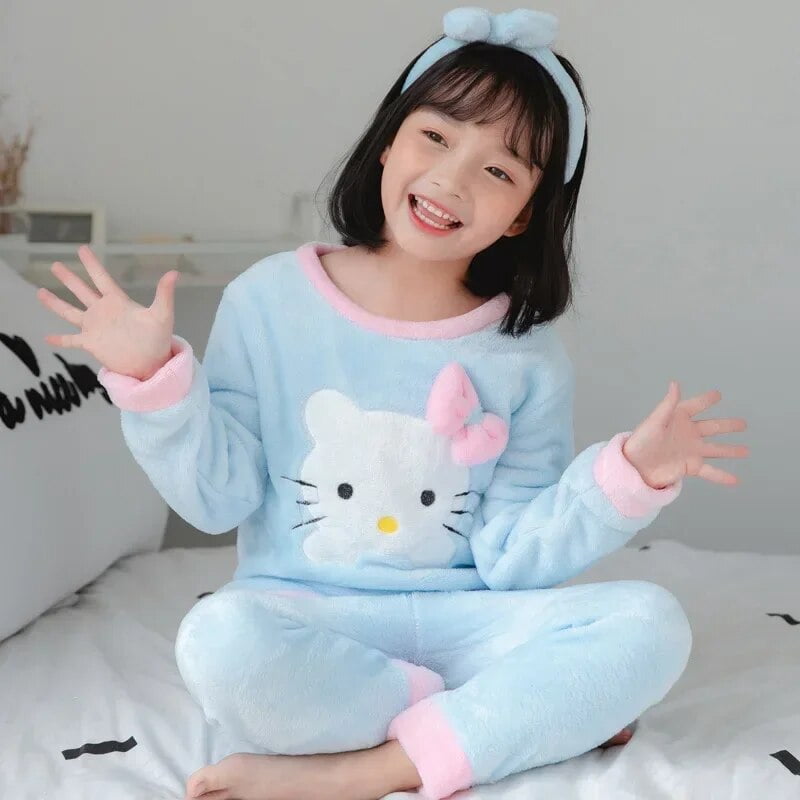 Pyjama Enfant Épais Hiver – Polaire Douce Garçon Fille – Tenue Maison Chaud Velours Corail – Taille 7 Ans Environ - 5