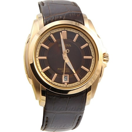 Bulova Men's 97B110 Precisionist Rose-Tone Brown Leather Watch