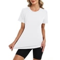 thumbnail image 7 of Quick-Dry Athletic T-Shirt for Women - Lightweight Short Sleeve Crew Neck Top, Moisture-Wicking Workout & Running Shirt White XXXL, 7 of 7