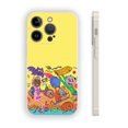 thumbnail image 1 of Proteja su iPhone con esta divertida funda para teléfono plateada mate de doble capa con dibujos animados, 1 of 4