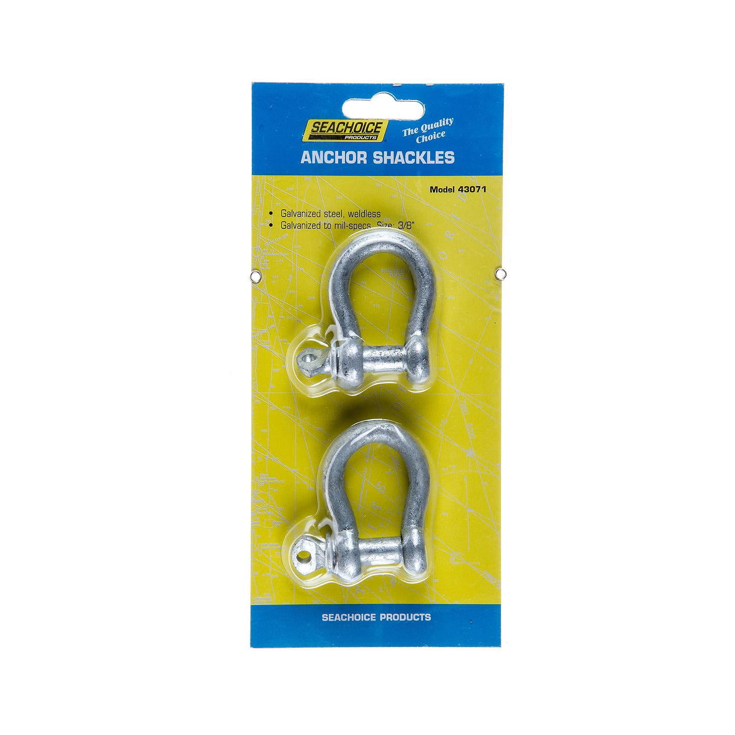 Seachoice 43071 Galvanized Anchor Shackle - 3/8", 2-Pack