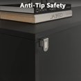 thumbnail image 2 of Buffet Noir avec Rangement, Buffet à 4 Portes de 62,99 Pouces pour Salle à Manger, Armoire de Rangement Moderne pour Salon et Bureau, 2 of 9