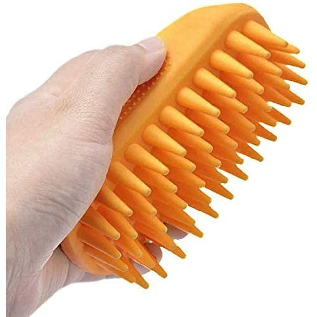 Cepillo de champú de silicona para mascotas para pelo largo y corto, mascotas medianas y grandes, perros, gatos, goma antideslizante, perro, gato, mascota, ratón, aseo, ducha, cepillo de baño, peine