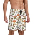 thumbnail image 2 of Naloa Mushrooms Men's Short Pajama Pants, Lounge Comfort Shorts with Elasticized Waistband and Side Pockets - X-Large, 2 of 9