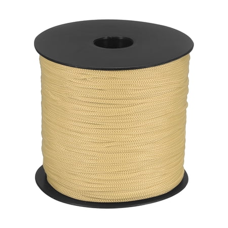 Uxcell 1/16 Inch Hollow Braided Polypropylene Rope, 492ft Utility Cord Waterproof String for Clothesline Camping Crafting Outdoor Golf Courses, Khaki
