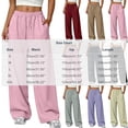 thumbnail image 3 of BUIGTTKLOP Womens Sweatpants Fleece Lined Wide Leg Sweat Pants Cotton Elastic Waisted Trousers with Pockets, 3 of 8