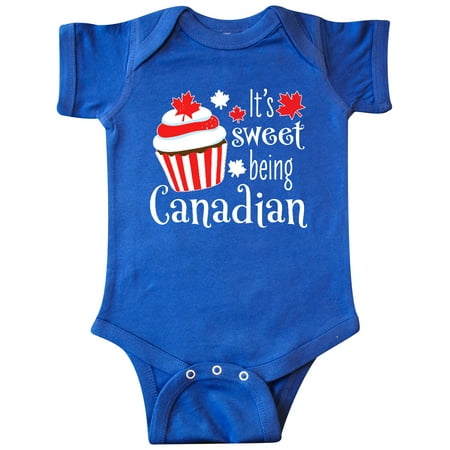 

Inktastic Its Sweet Being Canadian with Red and White Cupcake Gift Baby Boy or Baby Girl Bodysuit