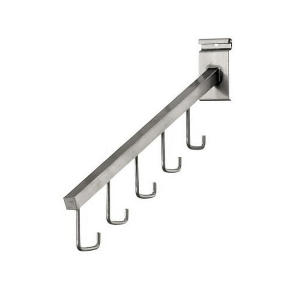 Boutique Raw Steel 5-J-Hook Waterfall Faceout for Wire Grid - Pack of 5