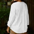 thumbnail image 7 of Endives Cotton Linen Shirts For Women V Neck Long Sleeve T Shirt Tee Casual Thin Breathable Blouses Summer Vacation Tops White, 7 of 7